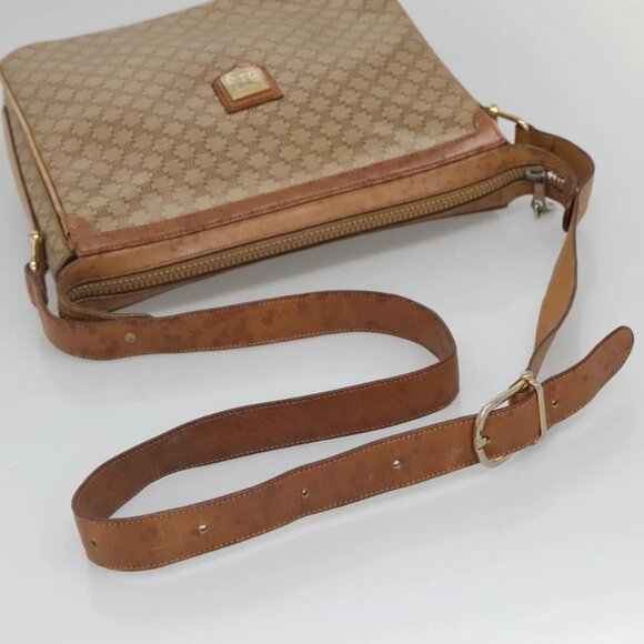 CELINE Macadam Canvas Shoulder Bag PVC Beige Gold Auth nb297 - Picture 8 of 16